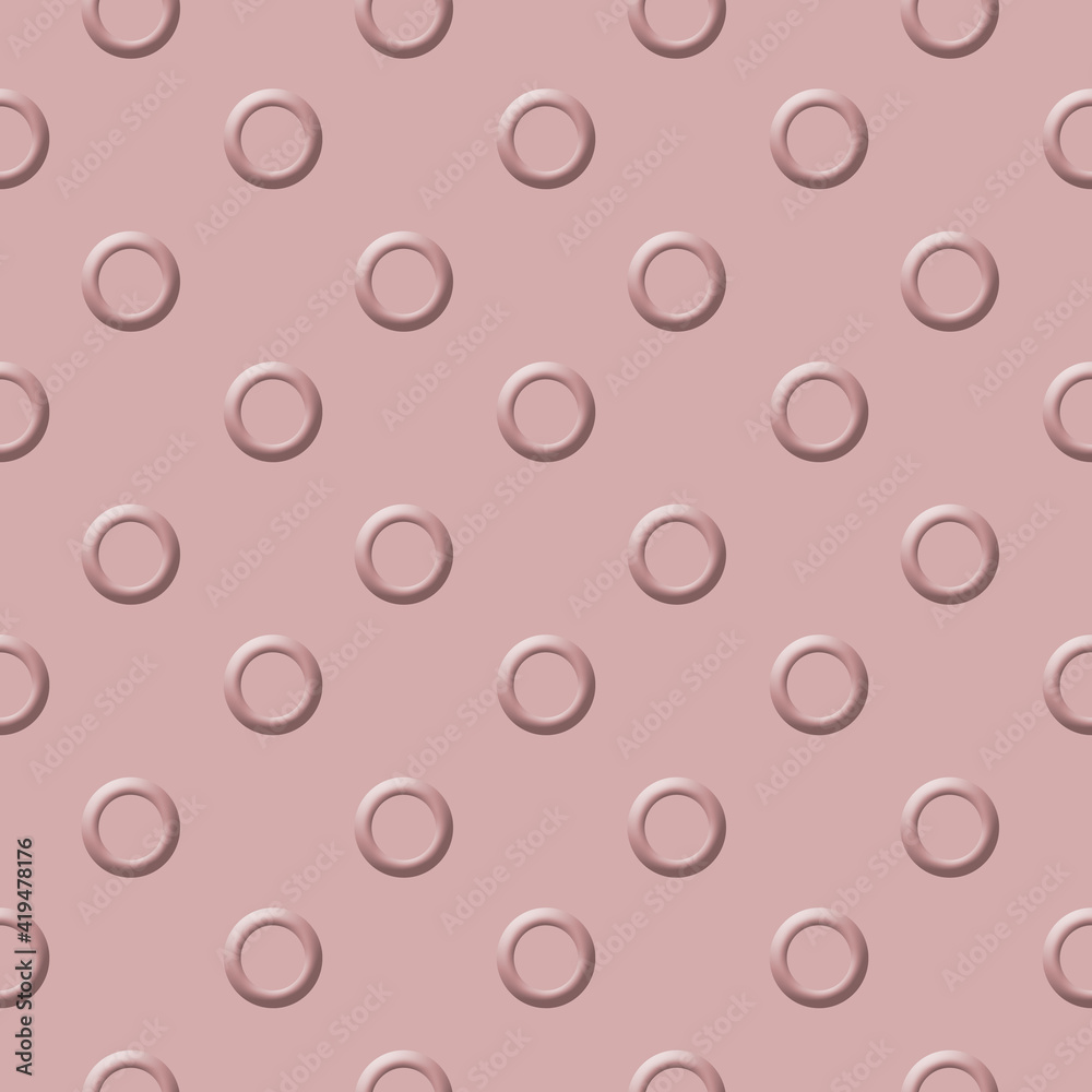 Abstract illustration with circles on pink background
