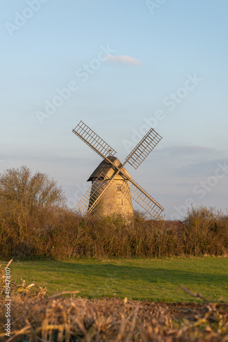 View of Stembridge Mill in High Ham in Somerset.The last  remaining thatched windmill in Somerset. photo