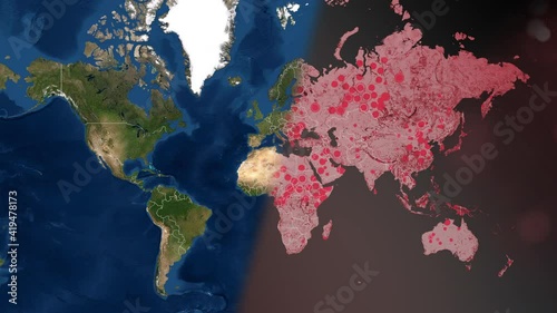 End of the coronavirus pandemic. Postcovid map concept. End of Covid-19
