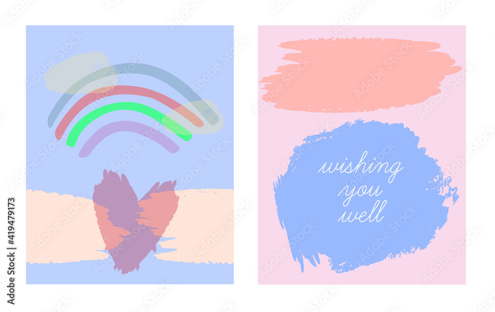 Quirky LGBTQ Valentine's Wishing well congratulations. Love rainbow heart in hands brush stroke. Cute greeting card postcard. Kids drawing flat design paint collage style. Pastel pink mint baby blue
Quirky LGBTQ Valentine's Wishing well congratulations. Love rainbow heart in hands brush stroke. Cute greeting card postcard. Kids drawing flat design paint collage style. Pastel pink mint baby blue