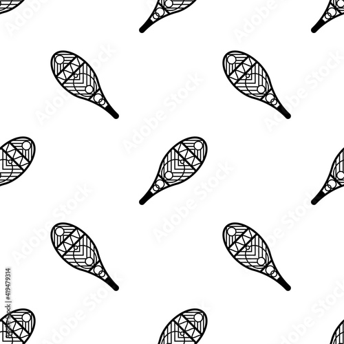 Traditional Snowshoes Icon Seamless Pattern, Winter Snow Equipment