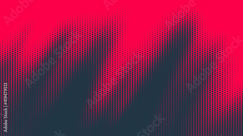 Vector halftone dots background. Colorful comic pattern. Wavy dotted texture.