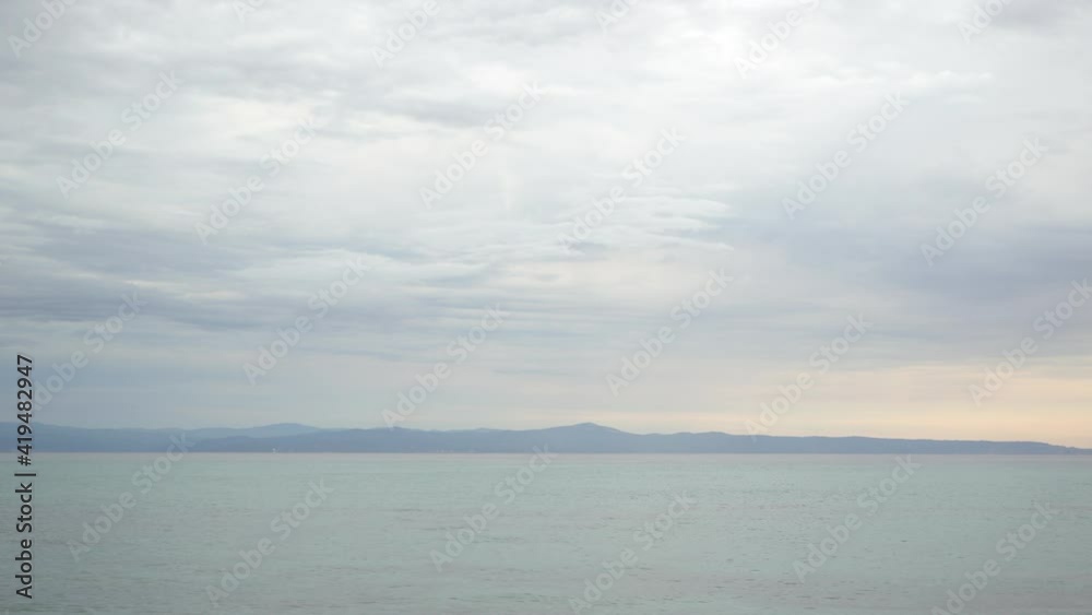 Early morning sunrise cloudy landscape. 4k stock video footage of beautiful seascape in Greece Early morning sunrise cloudy landscape. 4k stock video footage of beautiful seascape in Greece