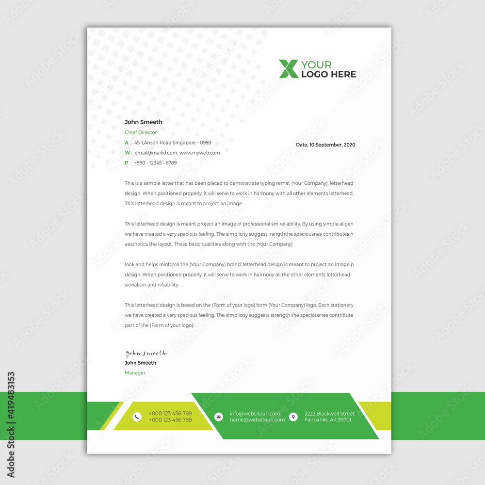 Creative & Clean business style letterhead bundle of your corporate project design. Set to print with vector & illustration. Corporate letterhead template