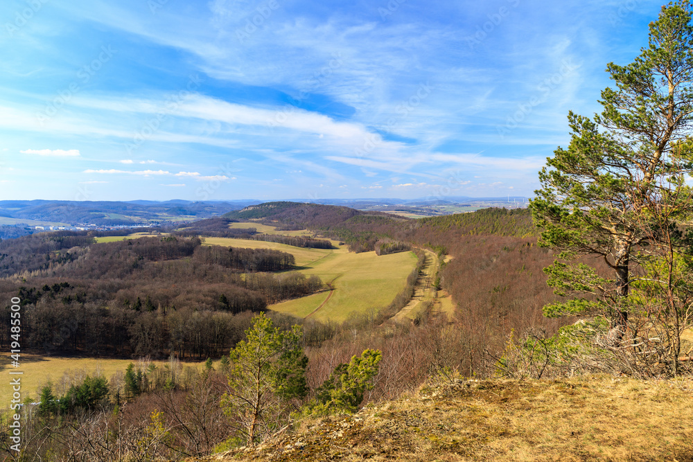 Blick vom Großen Hörselberg Richtung Eisenach