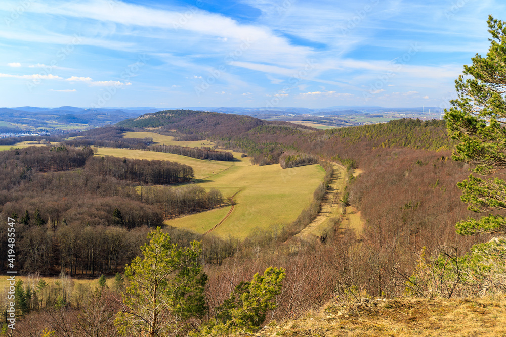 Fototapeta premium Blick vom Großen Hörselberg Richtung Eisenach