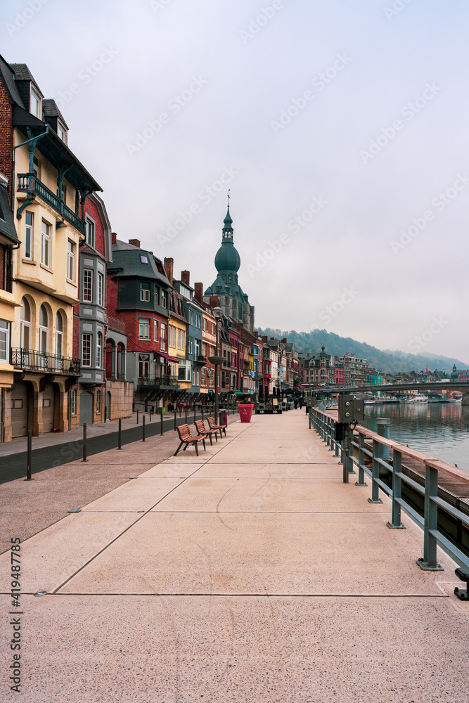 Obraz premium Panoramic view of the old town of Dinant in Belgium.