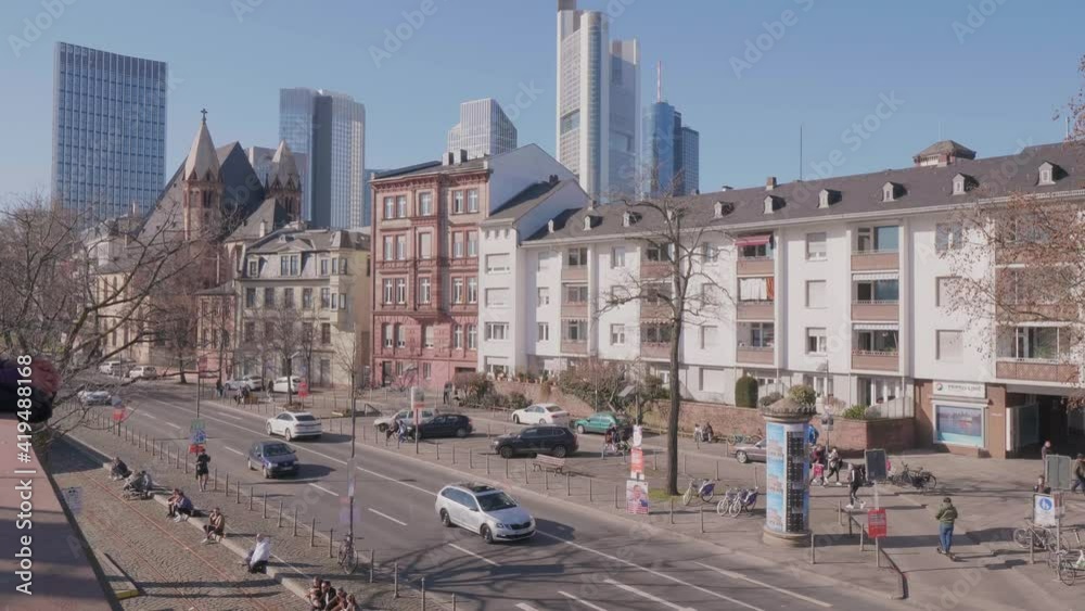 Frankfurt Skyline seen from the famous Eiserne Steg in Downtown Frankfurt Skyline seen from the famous Eiserne Steg in Downtown