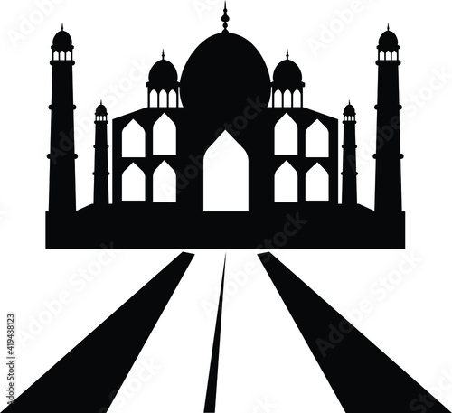 taj mahal silhouette vector