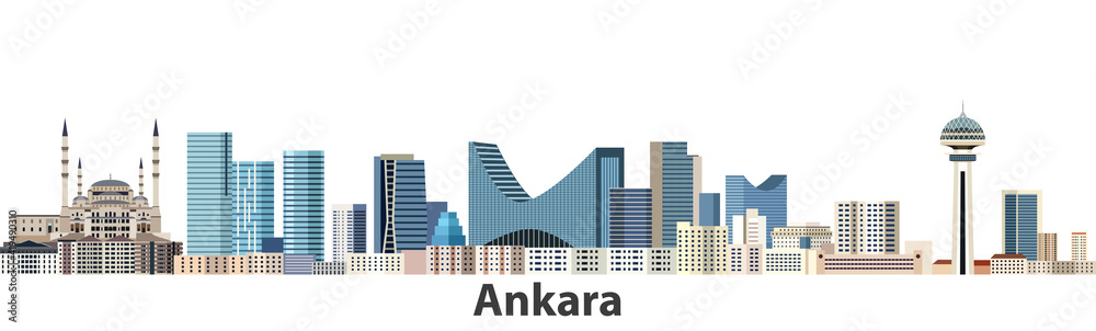 Ankara city skyline vector illustration