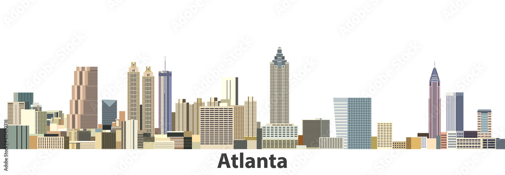 Atlanta city skyline vector illustration