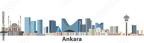 Ankara city skyline vector illustration