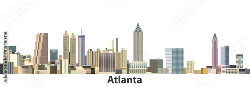Atlanta city skyline vector illustration