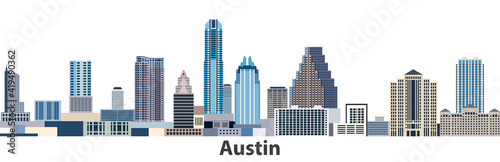 Austin city skyline vector illustration