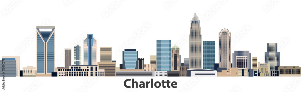 Fototapeta premium Charlotte city skyline vector illustration