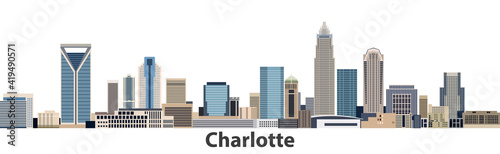 Charlotte city skyline vector illustration