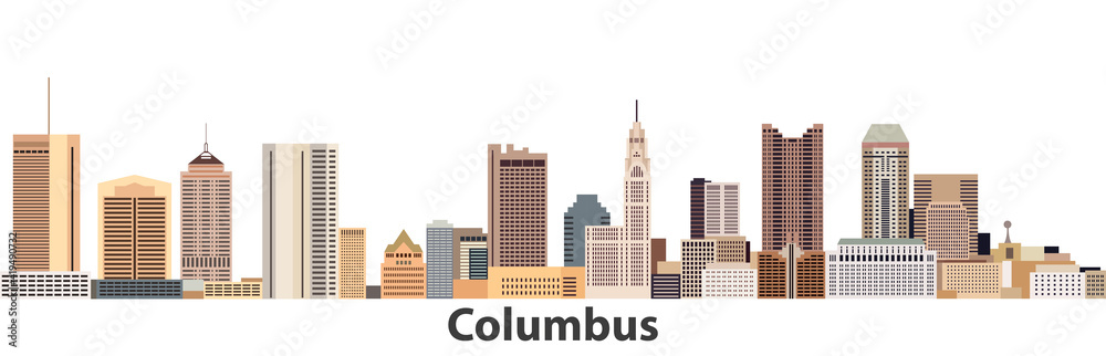 Columbus city skyline vector illustration