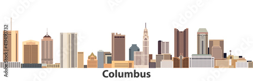 Columbus city skyline vector illustration