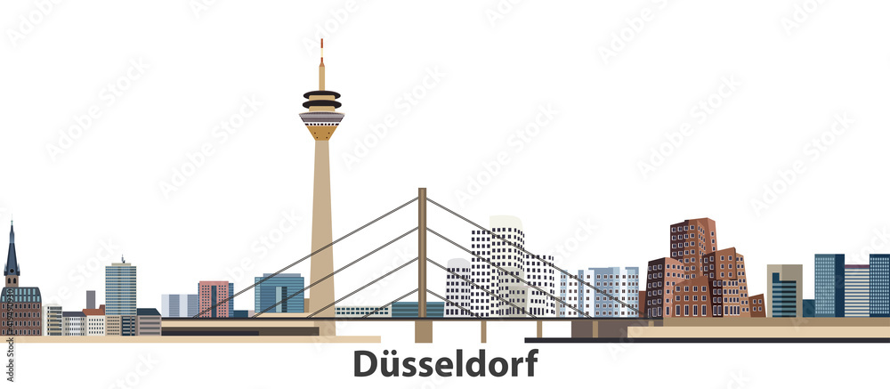 Dusseldorf city skyline vector illustration