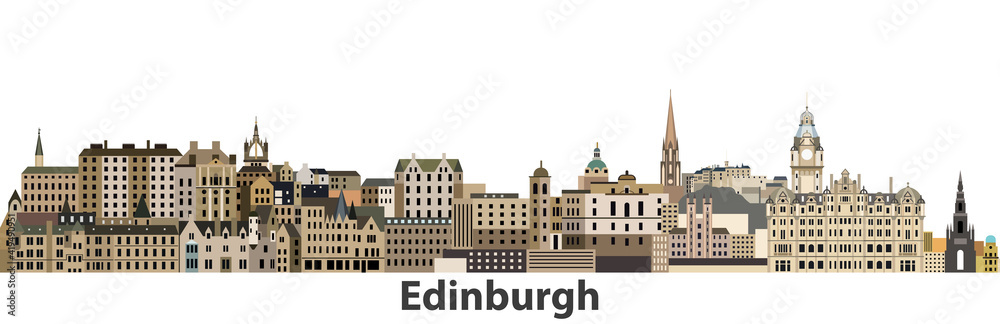 Edinburgh city skyline vector illustration