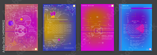 Artistic covers design. Creative colors backgrounds. Trendy futuristic design