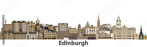 Edinburgh city skyline vector illustration