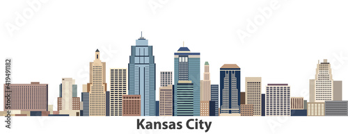 Kansas City skyline vector illustration