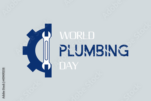 World plumbing day vector design. Plumbing equipment icon and logo. Plumbing t-shirt design. Industrial poster, banner, and social media post design