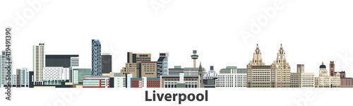 Liverpool city skyline vector illustration