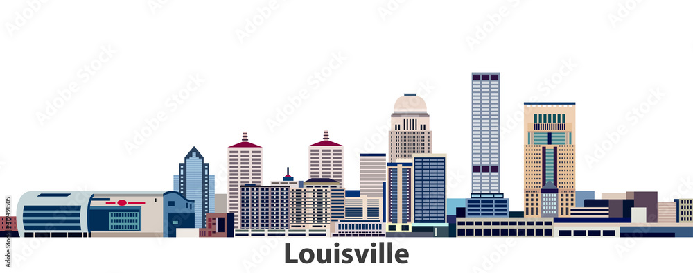 Louisville city skyline vector illustration