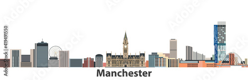 Manchester city skyline vector illustration