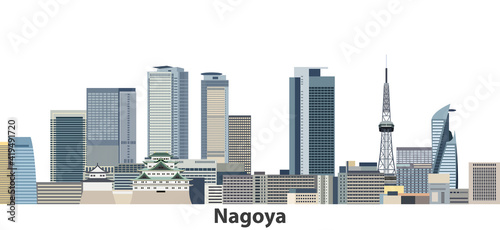 Nagoya city skyline vector illustration photo