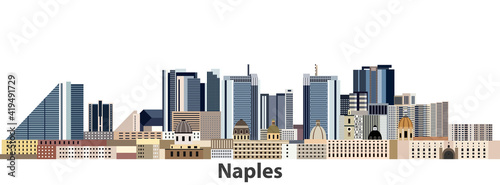 Naples city skyline vector illustration