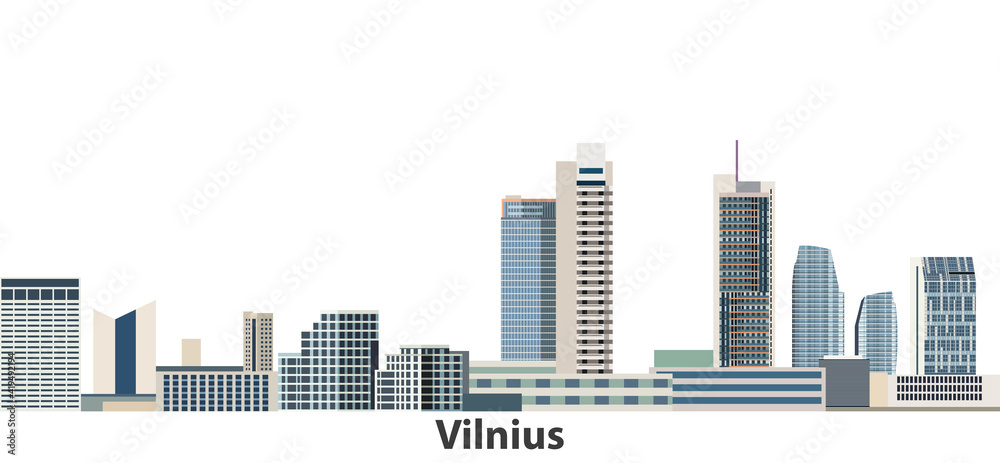 Vilnius city skyline vector illustration