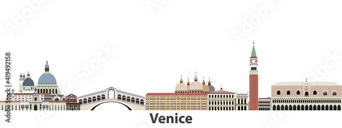 Venice city skyline vector illustration