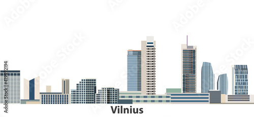 Vilnius city skyline vector illustration