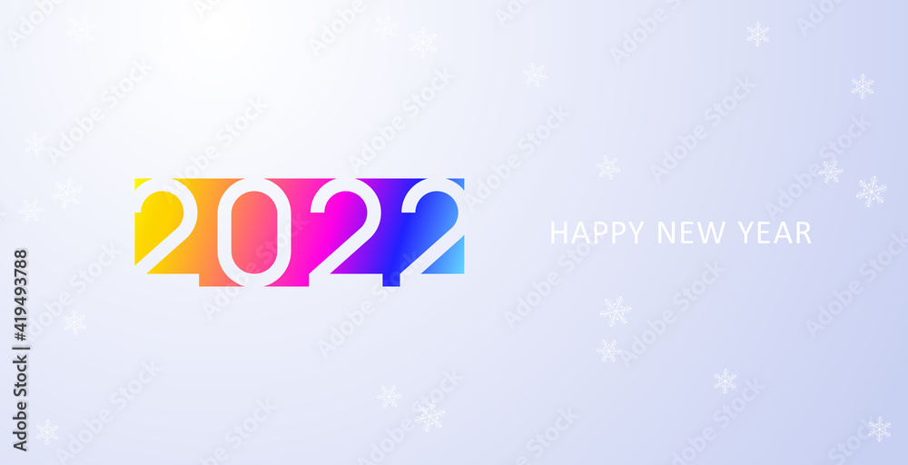 Happy new year. Holiday background. 2022. Happy new year. 2022 new year. Happy new year design. Colorful holiday background for calendar or web banner. 2022 celebration. Light 2022