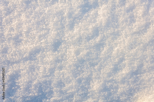 snow surface at sunset