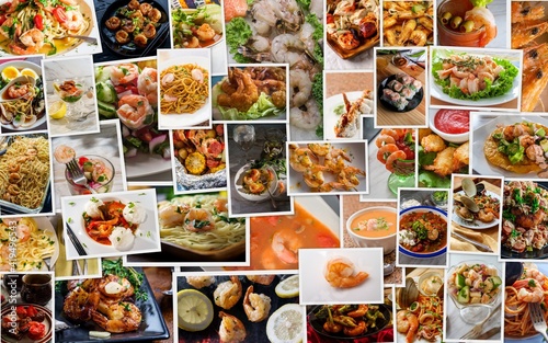 World Cuisine Shrimp Collage
