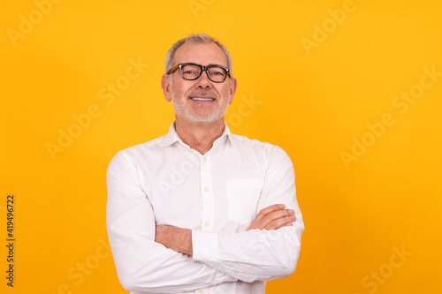 portrait of senior adult man isolated on background