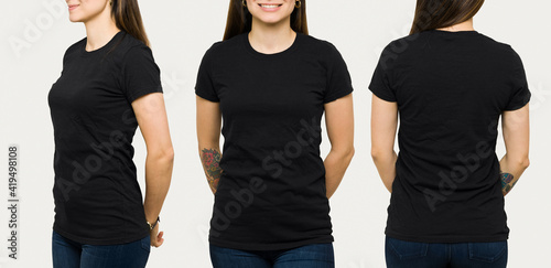 Beautiful young woman in a t-shirt for design print