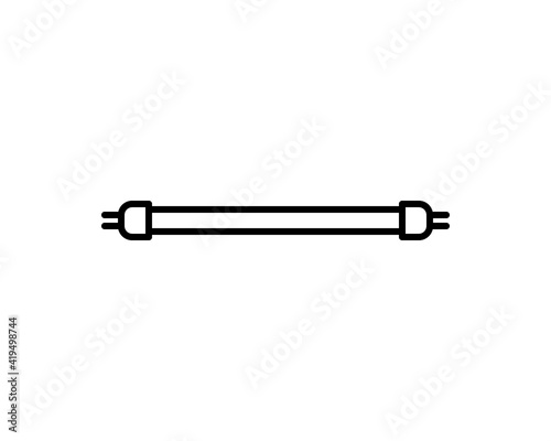 Vector fluorescent lamp. Silhouette of a fluorescent tube. Concept of light, idea, eco-friendly environment, saving electricity