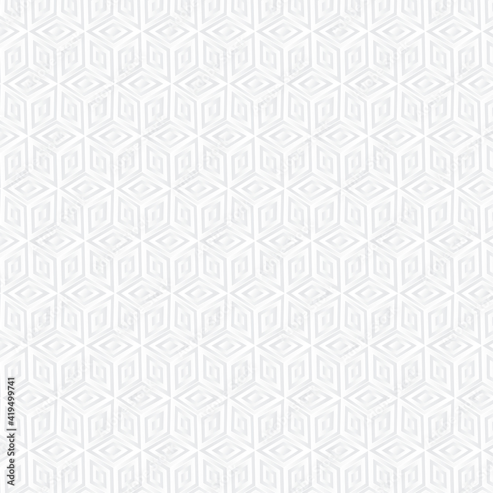 White cube geometric background, paper art pattern White cube geometric background, paper art pattern