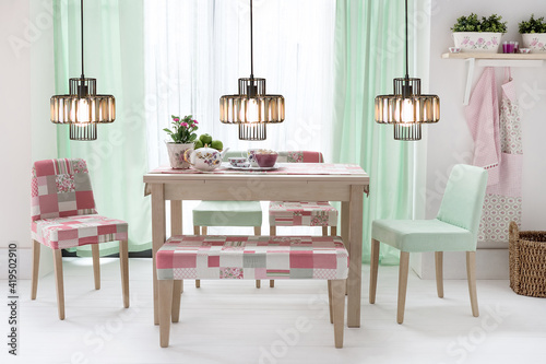 modern lamp, dining room and interior design designed for home office hotel © Ds design studio
