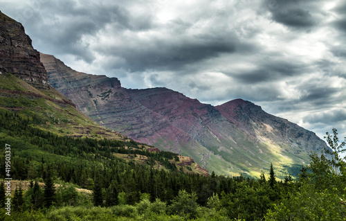 dramatic summer  landscape photo taken in Glacier national Park in Montana.