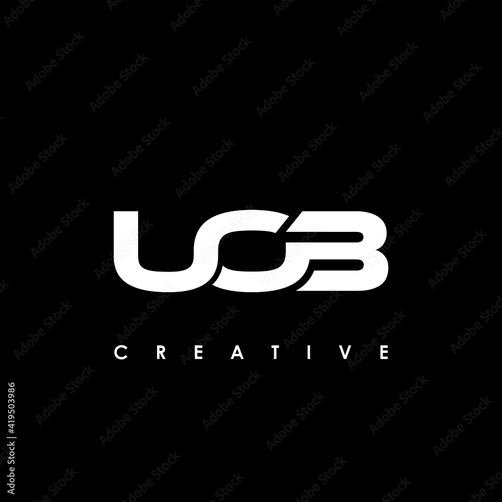 UOB Letter Initial Logo Design Template Vector Illustration
