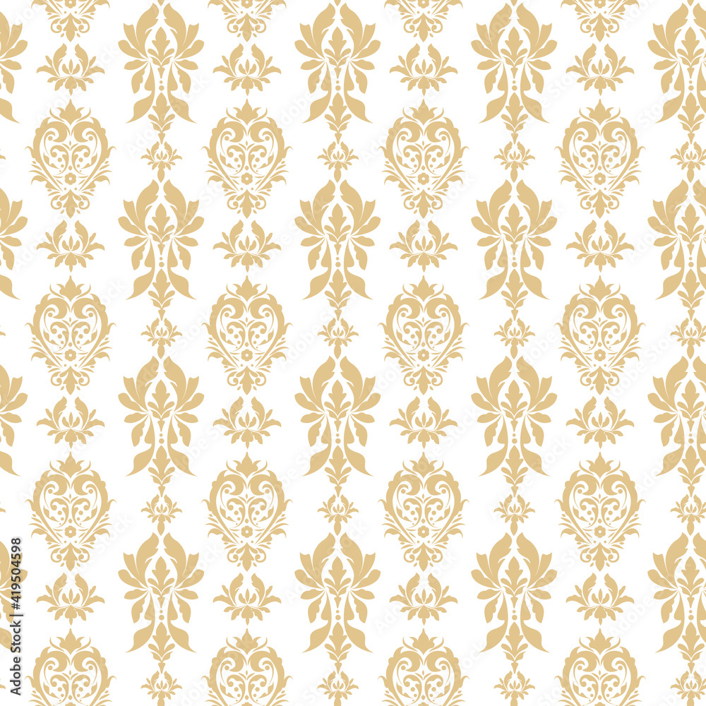 Royal victorian seamless pattern. Damask royal pattern