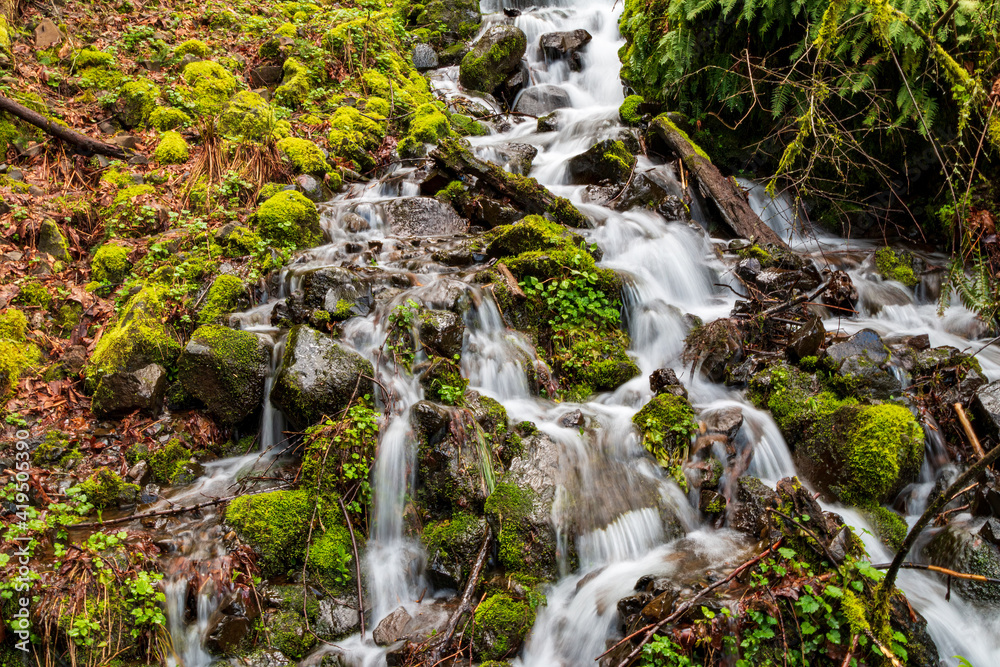 Multnomah Falls Pathway Cascading Stream Multnomah Falls Pathway Cascading Stream
