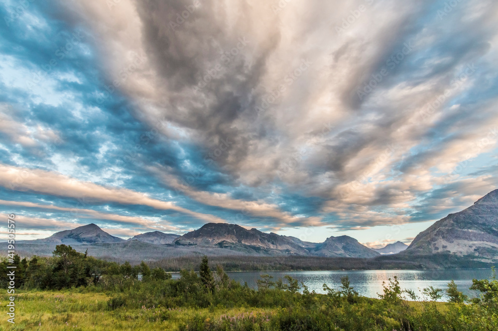 dramatic summer  landscape photo taken in Glacier national Park in Montana.