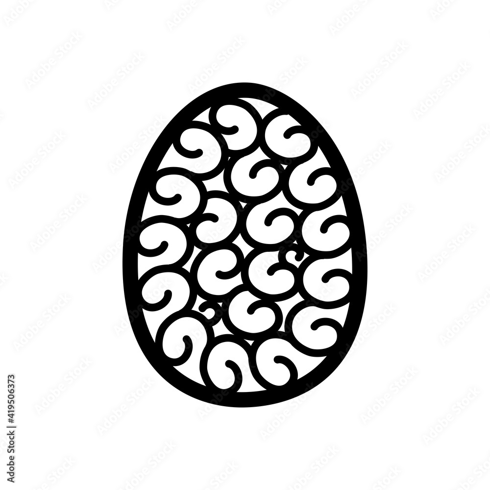 Easter eggs Hand drawn decorative elements in vector for coloring book. Black and white Easter eggs Hand drawn decorative elements in vector for coloring book. Black and white